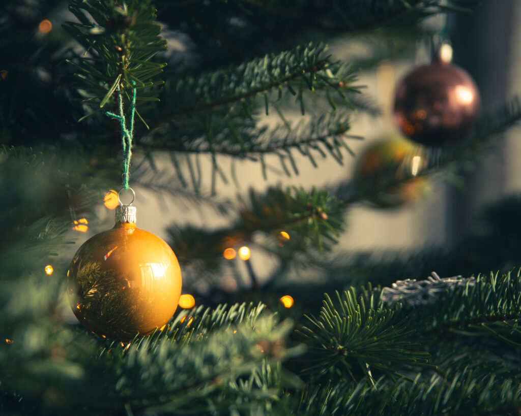 Balls on a Christmas tree